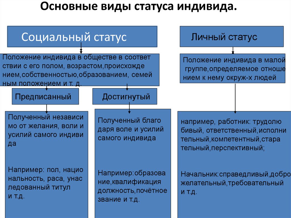 Социальный статус определенная позиция в социальной структуре группы или общества составьте план