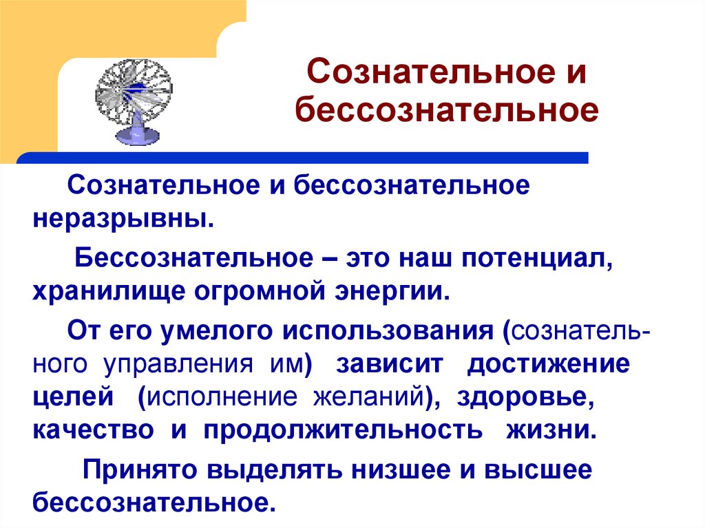 Сознание и бессознательное презентация