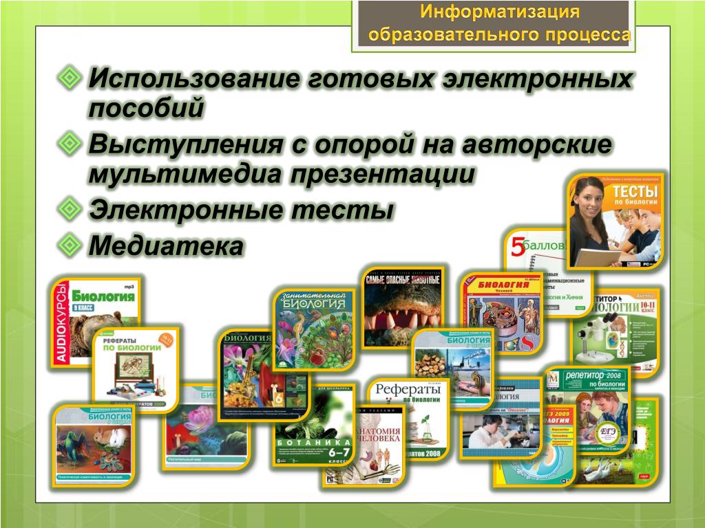 Медиатека в образовательном процессе. Презентация использование ИКТ на уроках биологии в школе. ИКТ (Медиатека). Готово к использованию.