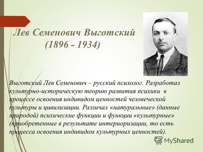 Л с выготскому память. Выготский Лев Семенович (1896-1934). Л.С. Выготский (1896–1934). Лев Выготский.