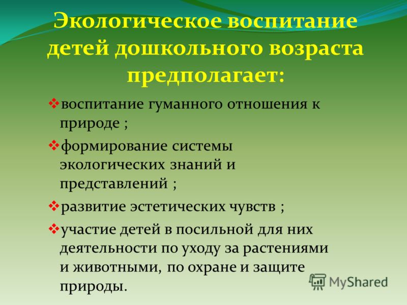 Экологическое воспитание дошкольников в повседневной жизни презентация