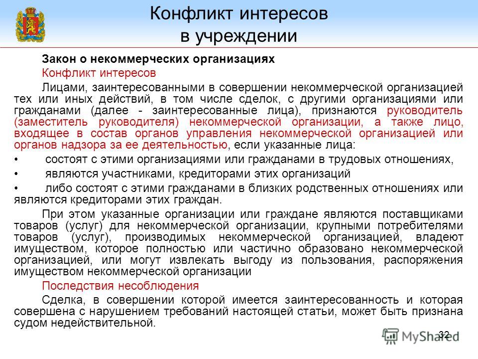 Уведомление о возможности возникновения конфликта интересов образец заполнения