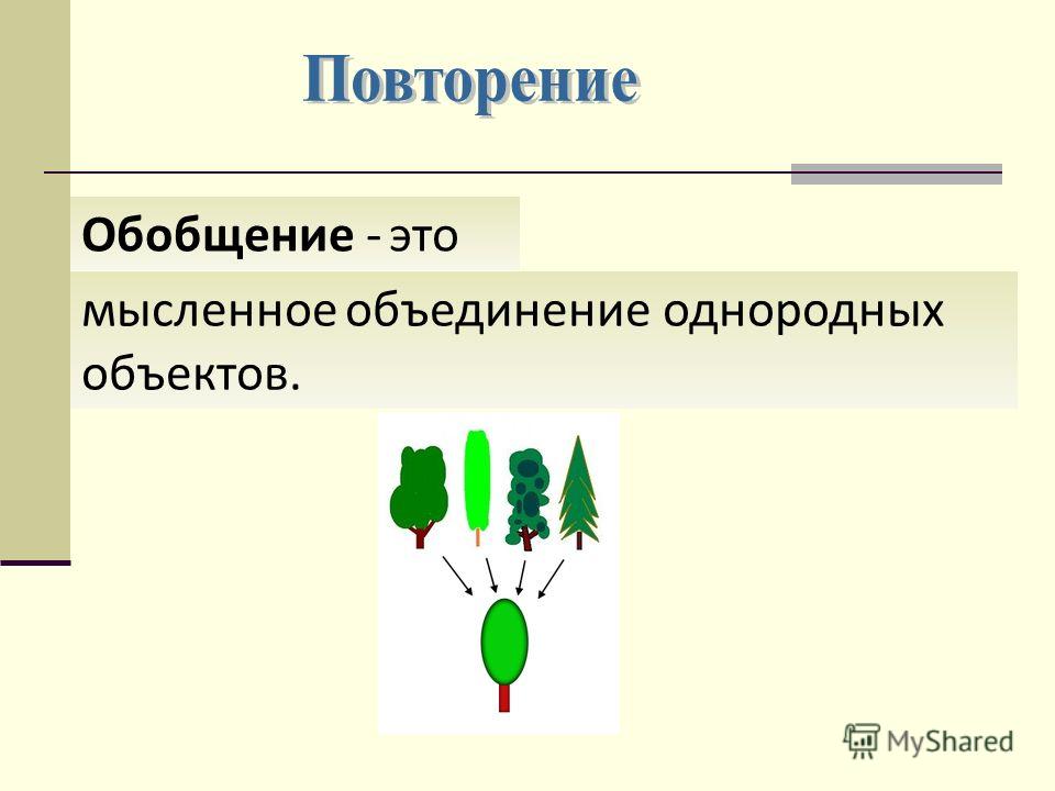 Презентация на тему обобщение