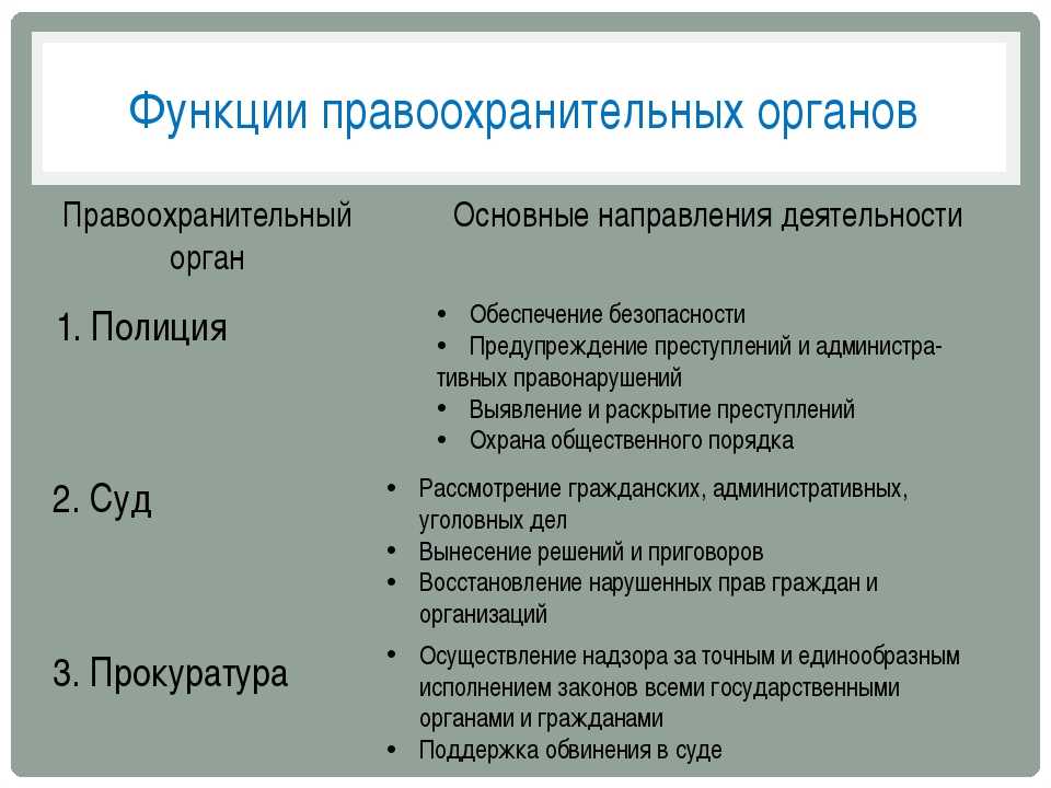 Правоохранительные органы их виды и полномочия проект