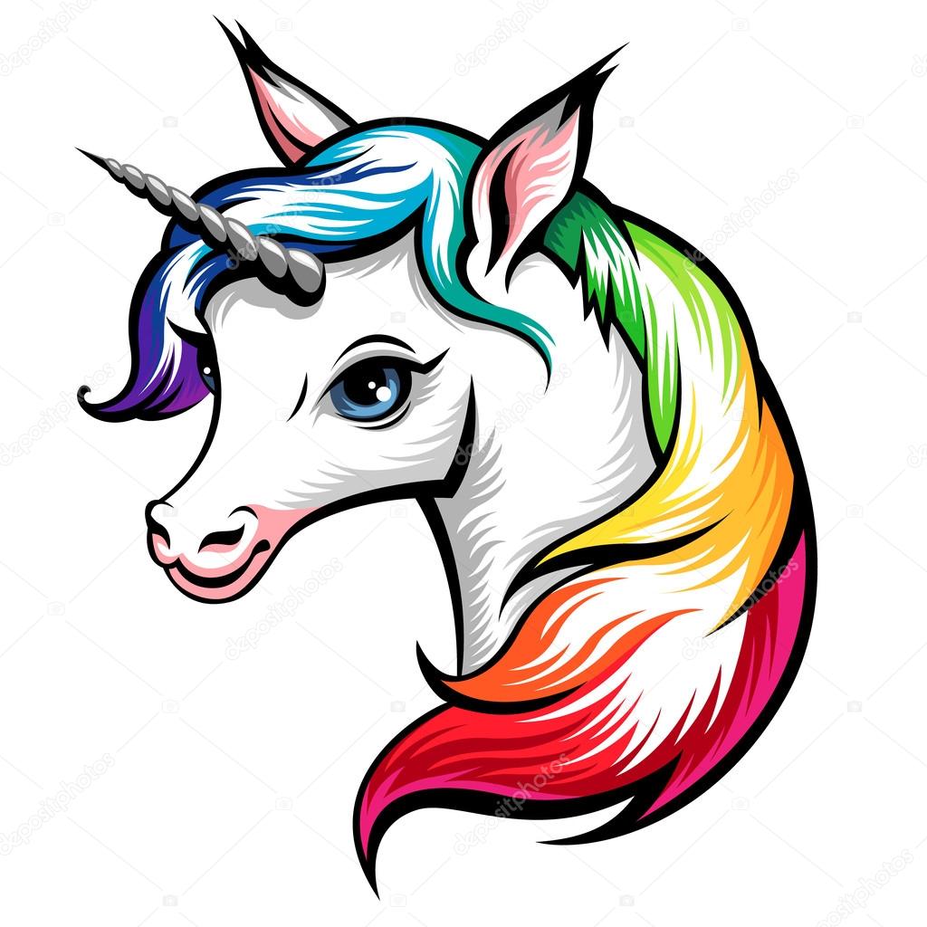 depositphotos 62058965 stock illustration head of cute white unicorn